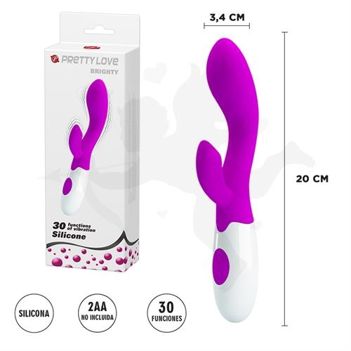 Vibrador de punto G con estimulador de clitoris